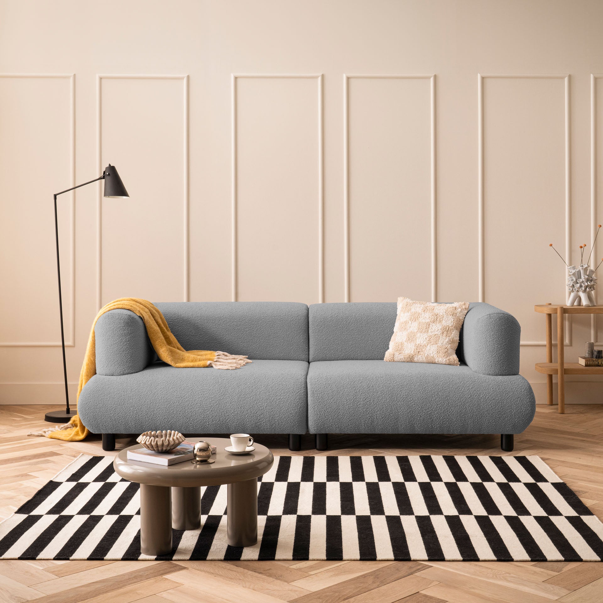 Sofa 3-Sitzer Anthrazit Polstersofa Couch Wohnzimmersofa Stoffsofa Designsofa