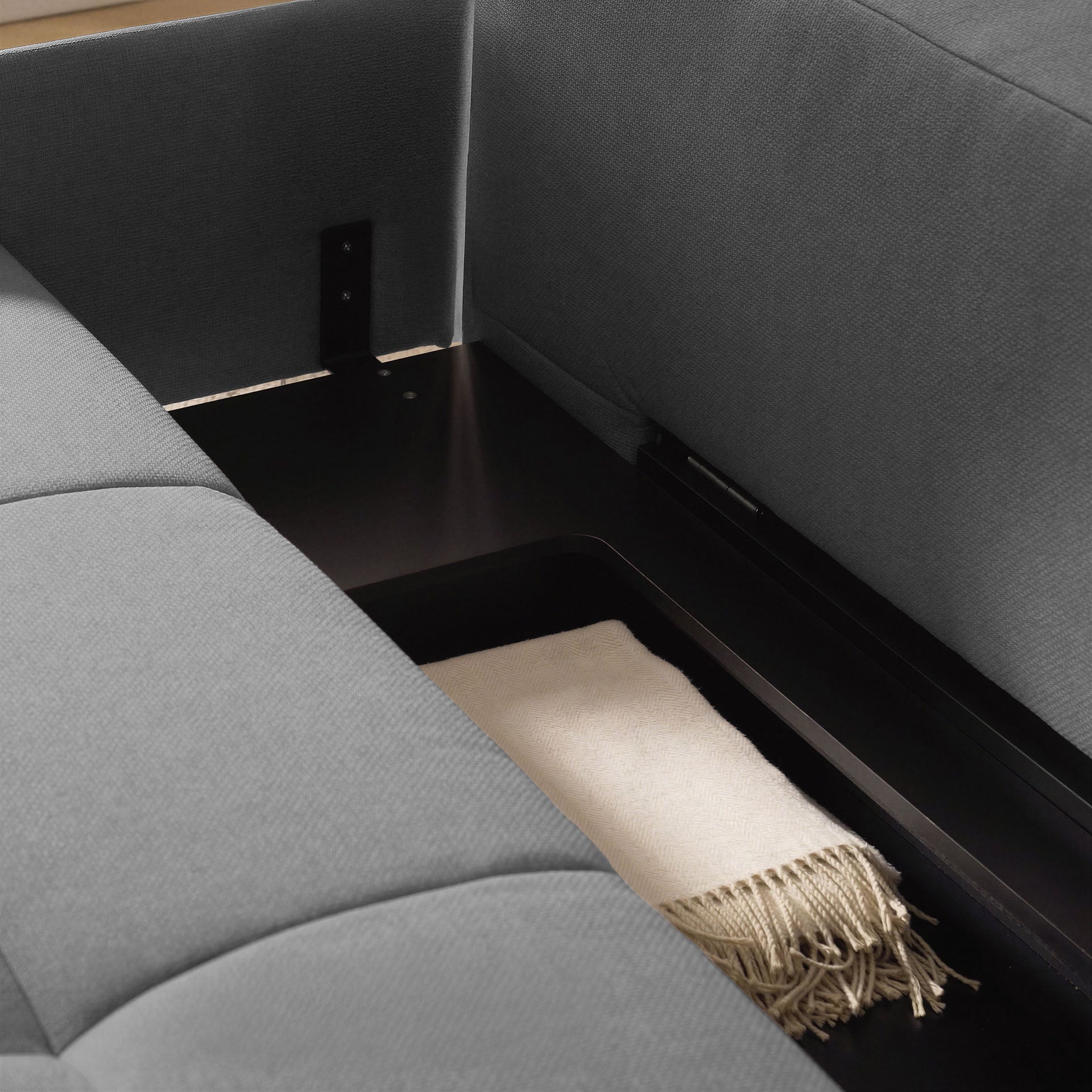 Schlafsofa Anthrazit Holzfüße Sofa mit Schlaffunktion Schlafcouch Bettkasten Schlafsofa mit Bettkasten