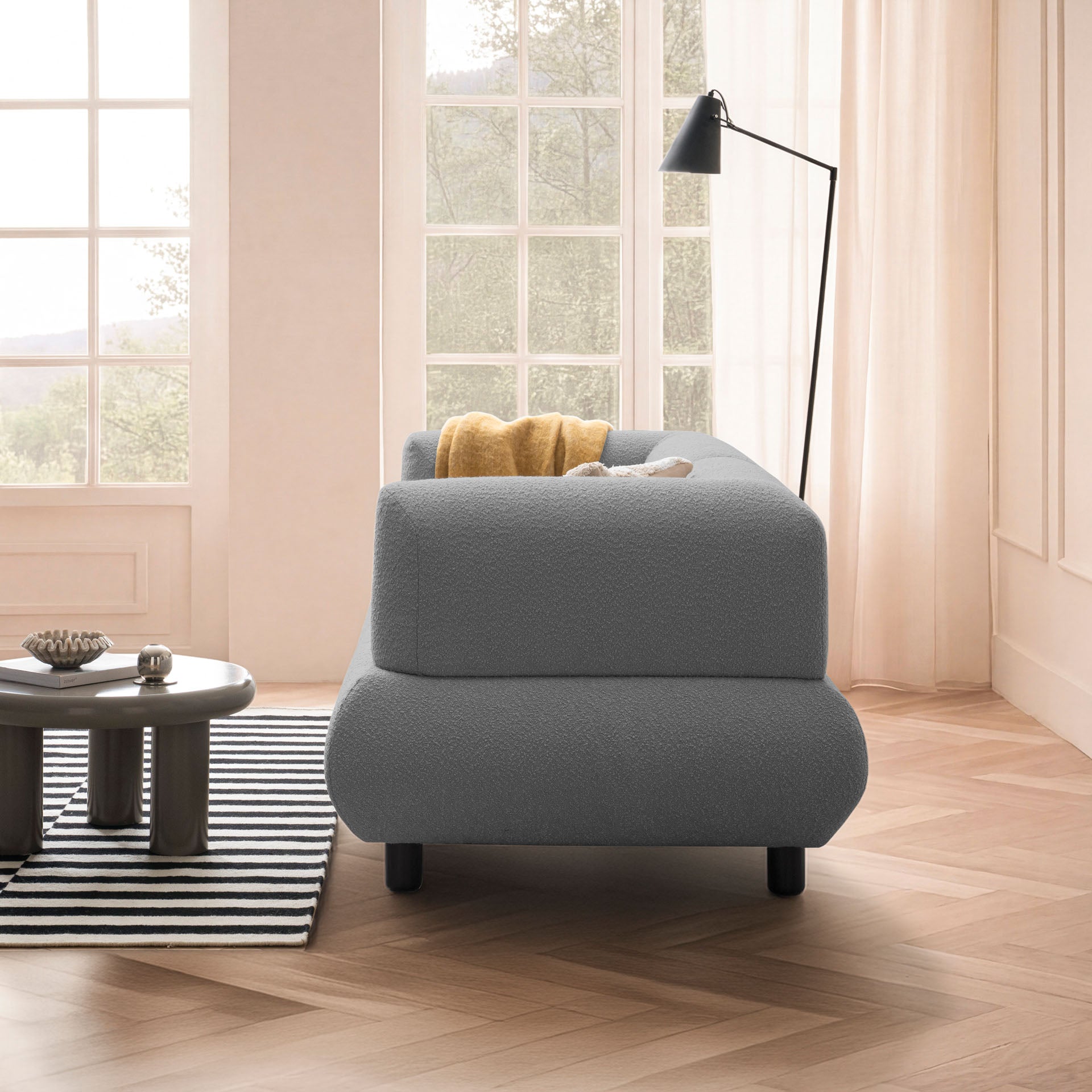 Sofa 2-Sitzer Anthrazit Polstersofa Couch Wohnzimmersofa Stoffsofa Designsofa