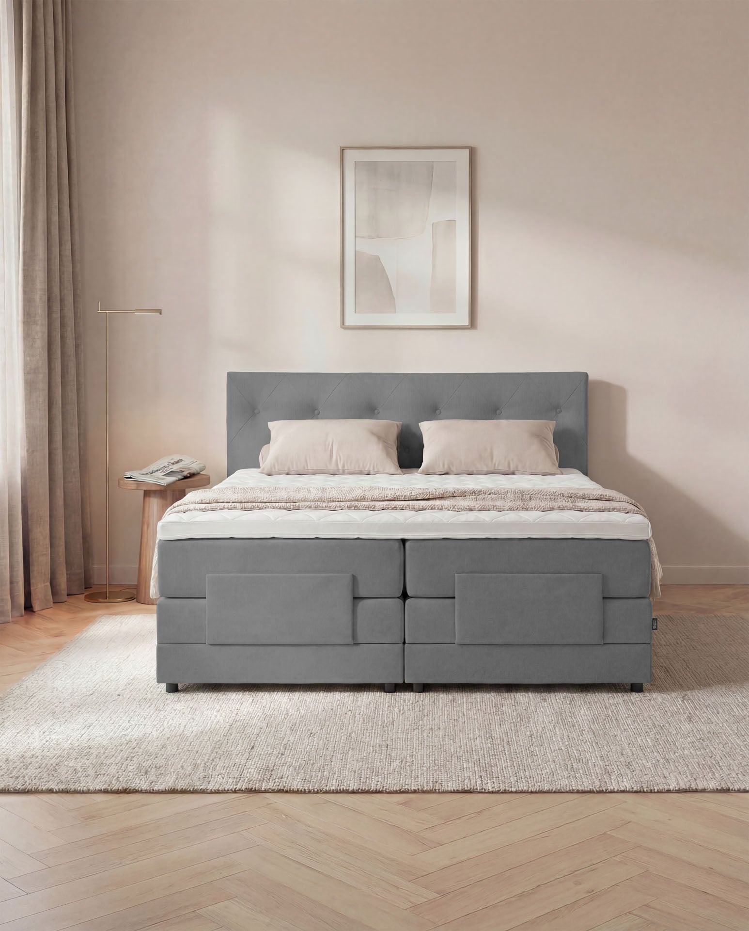 Boxspringbett 160x200 180x200 200x200 Anthrazit Bett elektrisch verstellbar Motorbett Bett mit Motor Polsterbett Doppelbett Bett verstellbar Schlafzimmer