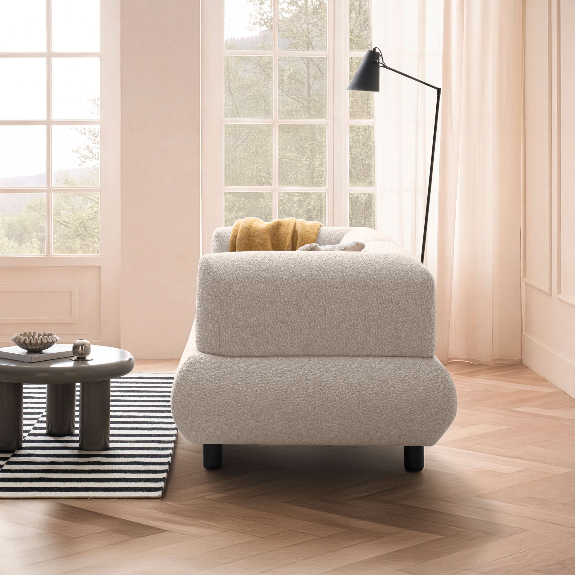 Sofa 2-Sitzer Beige Polstersofa Couch Wohnzimmersofa Stoffsofa Designsofa