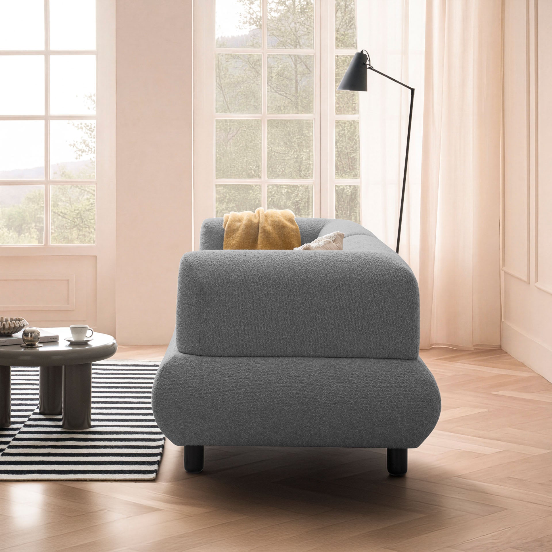 Sofa 3-Sitzer Anthrazit Polstersofa Couch Wohnzimmersofa Stoffsofa Designsofa