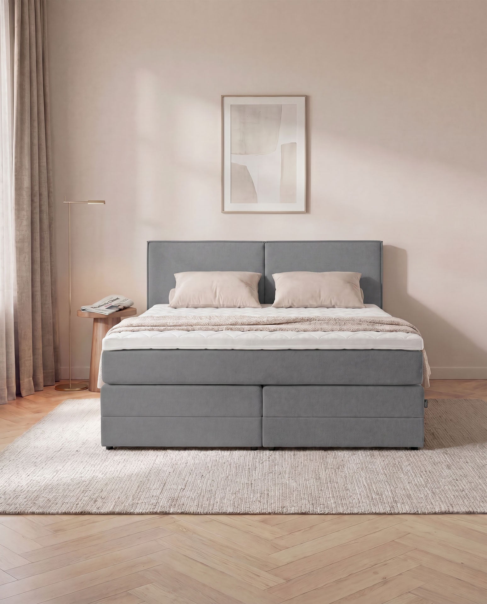 [SKU:3RIVA16ANTBK,3RIVA18ANTBK,3RIVA20ANTBK] Boxspringbett mit Bettkasten 160x200 180x200 200x200 Anthrazit Bett Stauraum Polsterbett Doppelbett Boxspring Bett