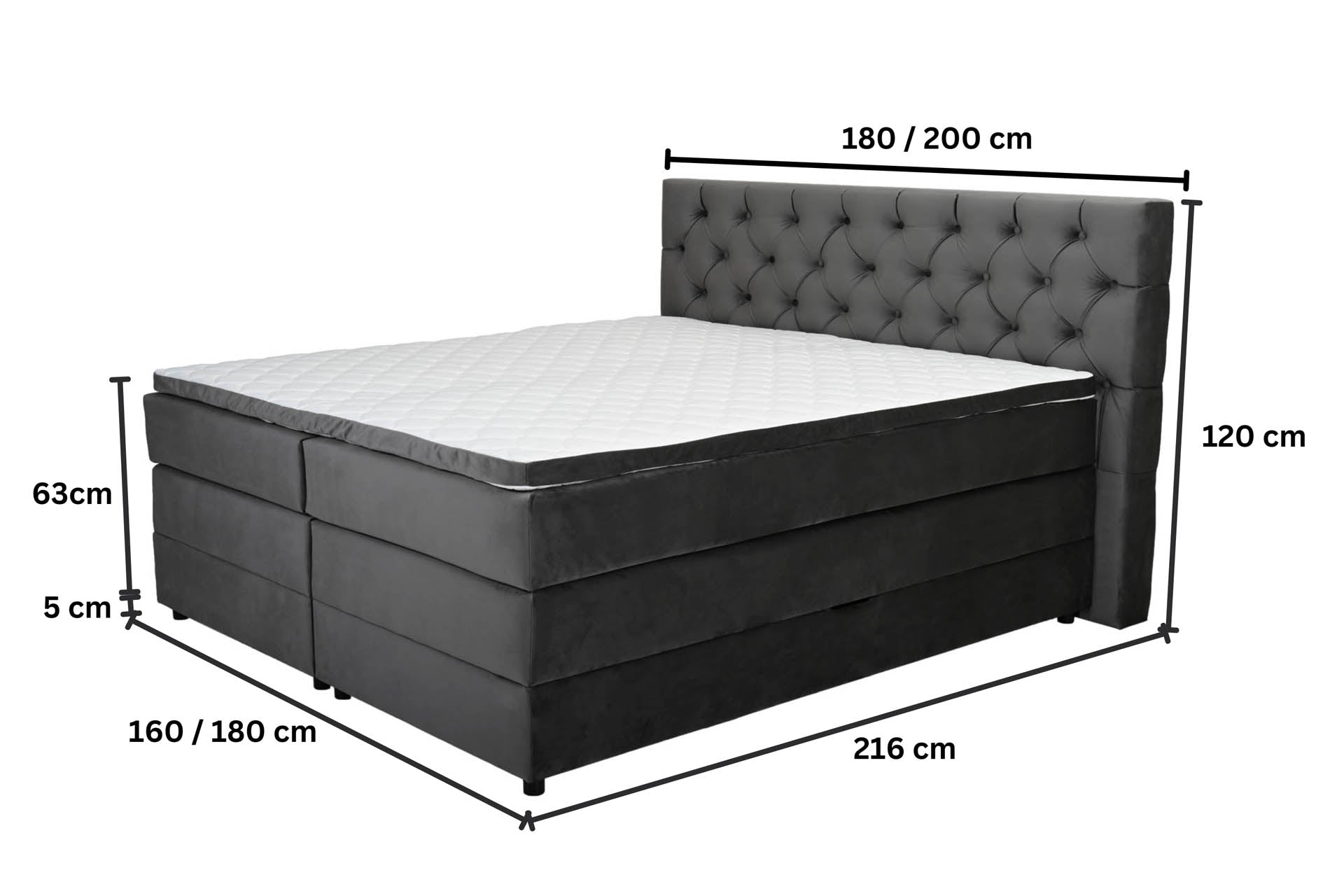 Boxspringbett Any mit Bettkasten