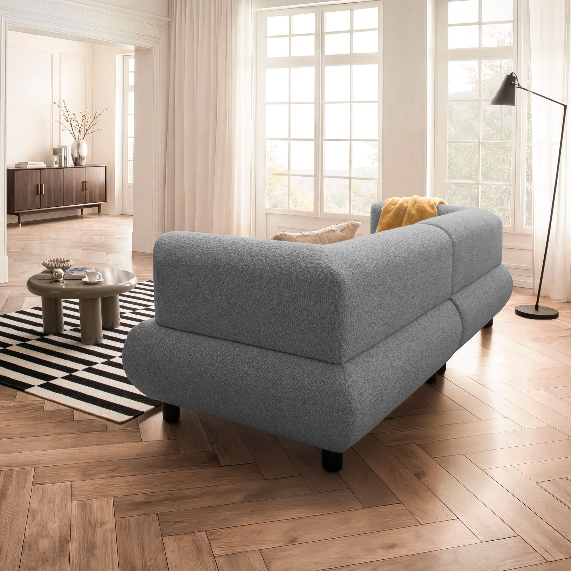 Sofa 3-Sitzer Anthrazit Polstersofa Couch Wohnzimmersofa Stoffsofa Designsofa