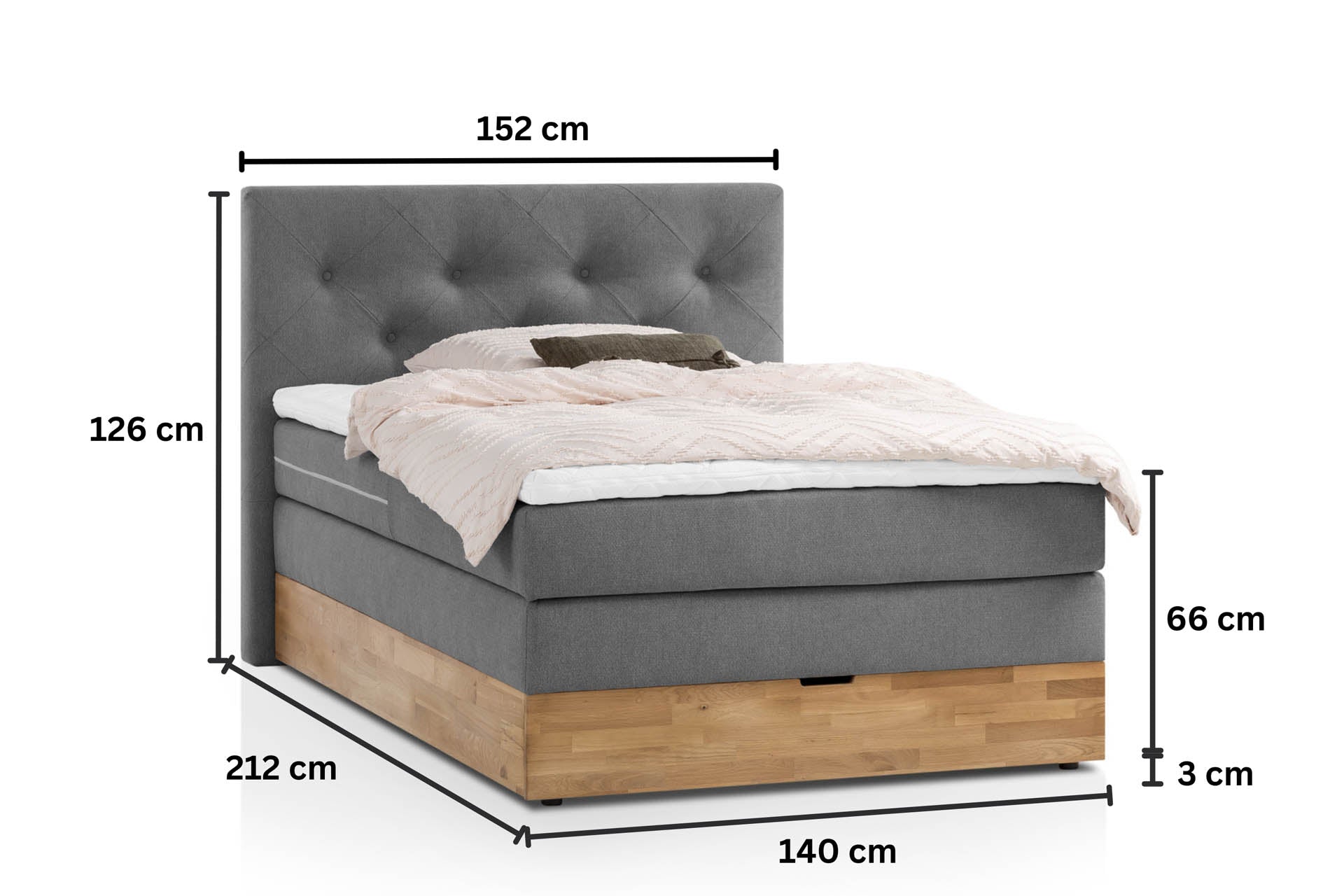 [SKU:ABM-140BTK-ANT] Boxspringbett 180x200 160x200 Bett Bettkasten Polsterbett Doppelbett Motorbett Bett elektrisch verstellbar Bett mit Motor