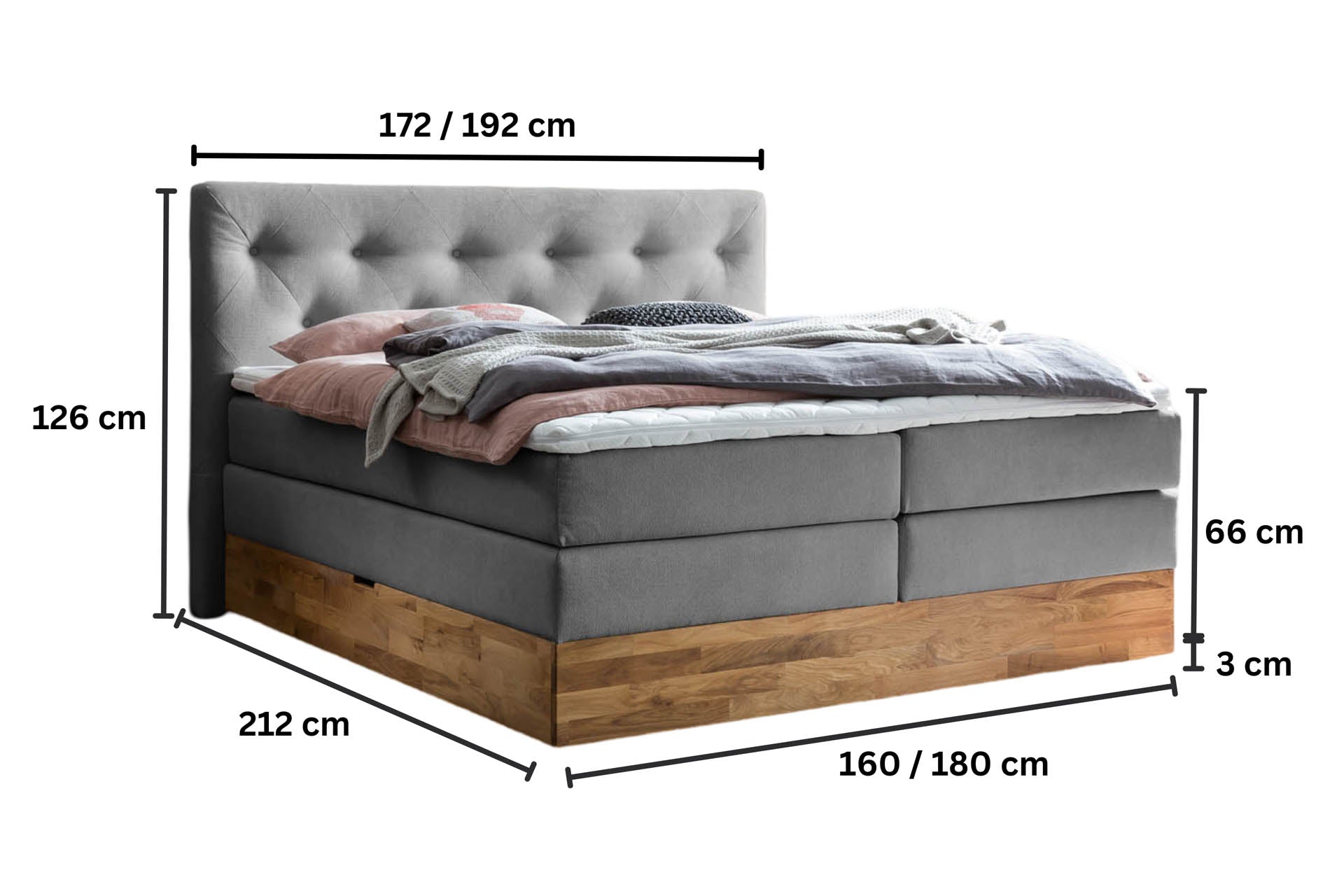 [SKU:ABM-160BTK-ANT,ABM-180BTK-ANT,ABM-200BTK-ANT] Boxspringbett 180x200 160x200 Bett Bettkasten Polsterbett Doppelbett Motorbett Bett elektrisch verstellbar Bett mit Motor