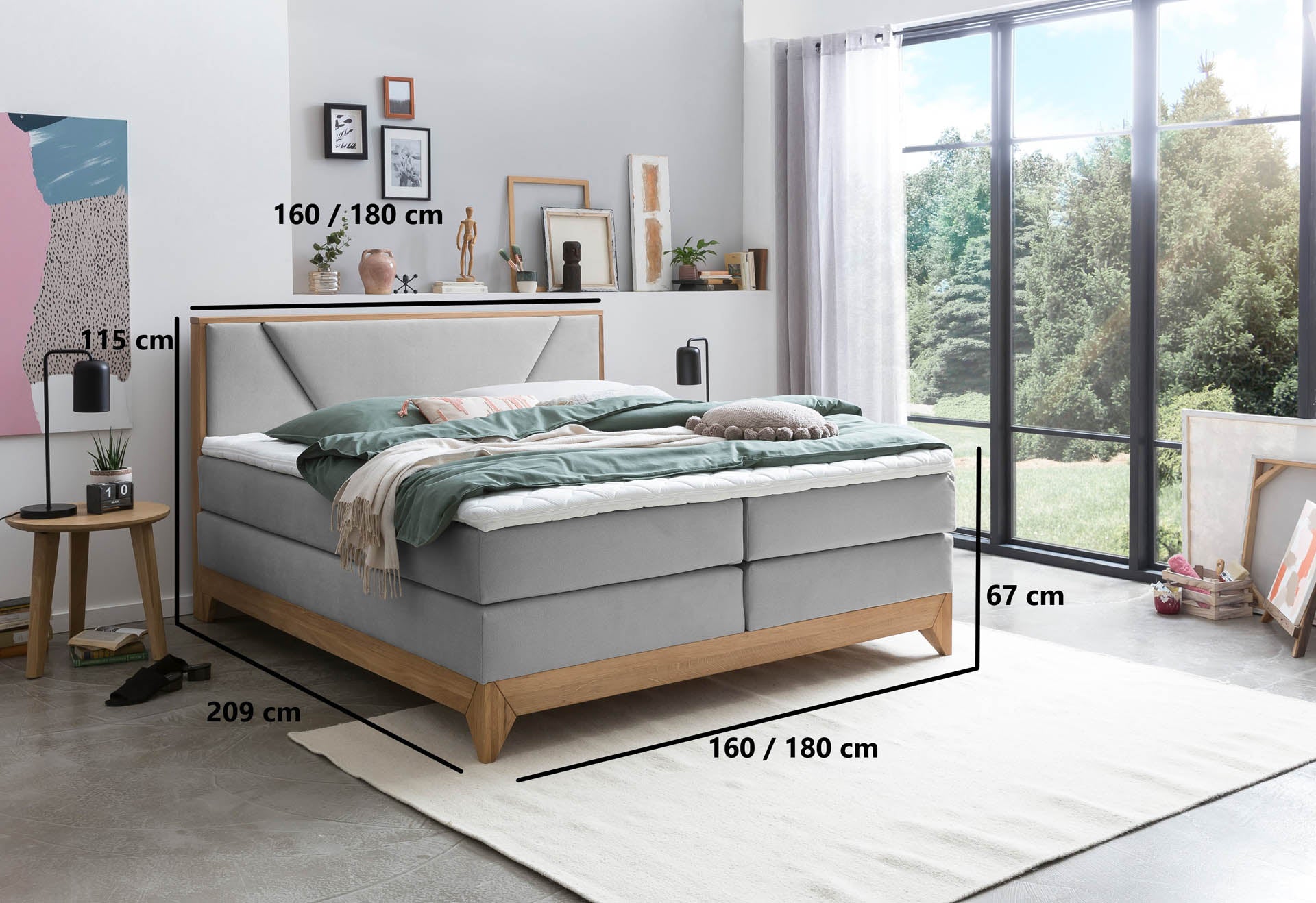 [SKU:RIVIERA-140-HLG,RIVIERA-160-HLG,RIVIERA-180-HLG,RIVIERA-200-HLG] Boxspringbett 180x200 160x200 Bett Bettkasten Polsterbett Doppelbett Motorbett Bett elektrisch verstellbar Bett mit Motor