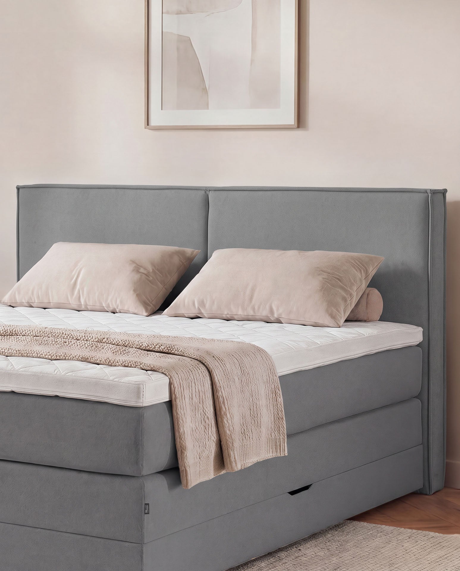 [SKU:3RIVA16ANTBK,3RIVA18ANTBK,3RIVA20ANTBK] Boxspringbett mit Bettkasten 160x200 180x200 200x200 Anthrazit Bett Stauraum Polsterbett Doppelbett Boxspring Bett
