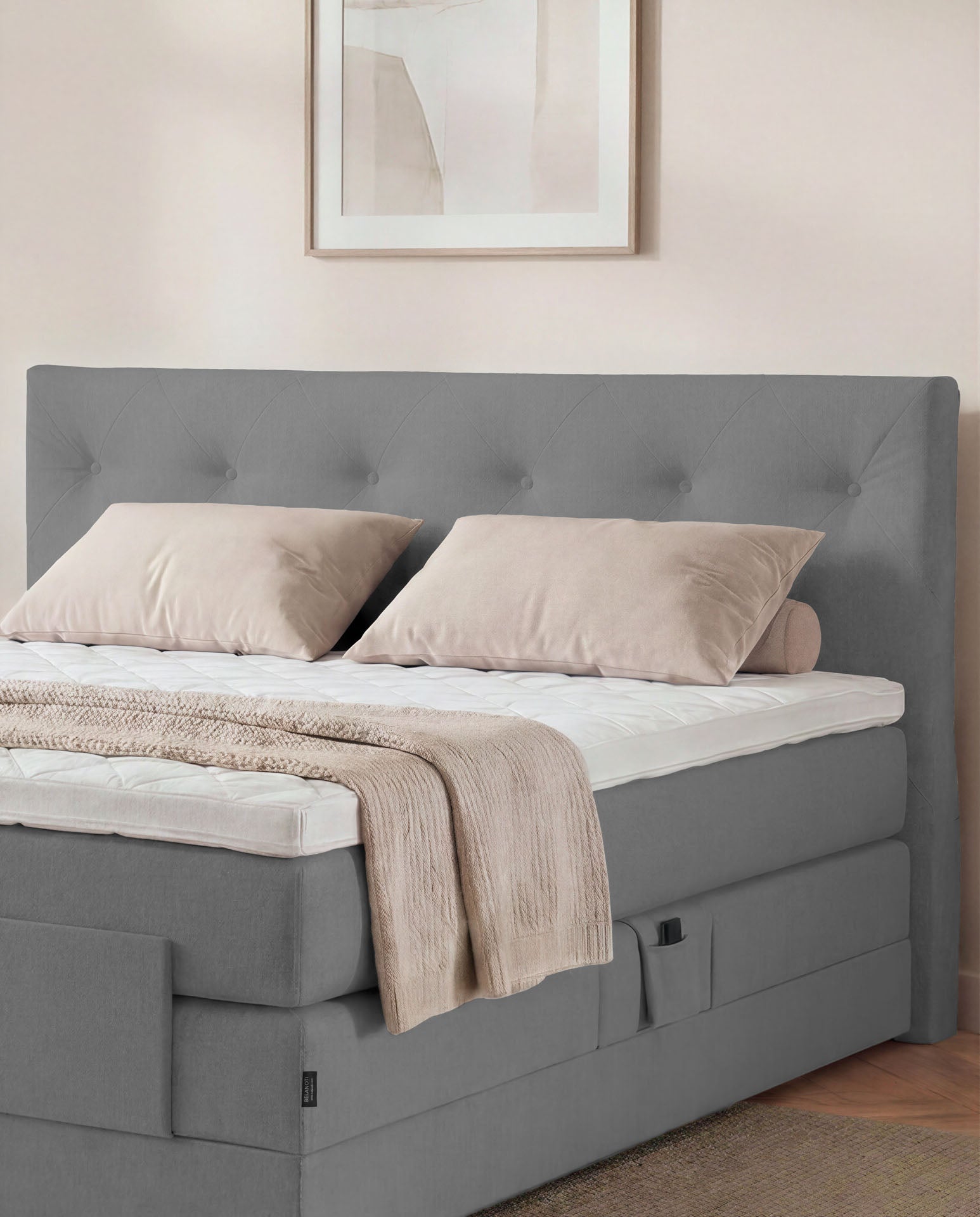 Boxspringbett 160x200 180x200 200x200 Anthrazit Bett elektrisch verstellbar Motorbett Bett mit Motor Polsterbett Doppelbett Bett verstellbar Schlafzimmer