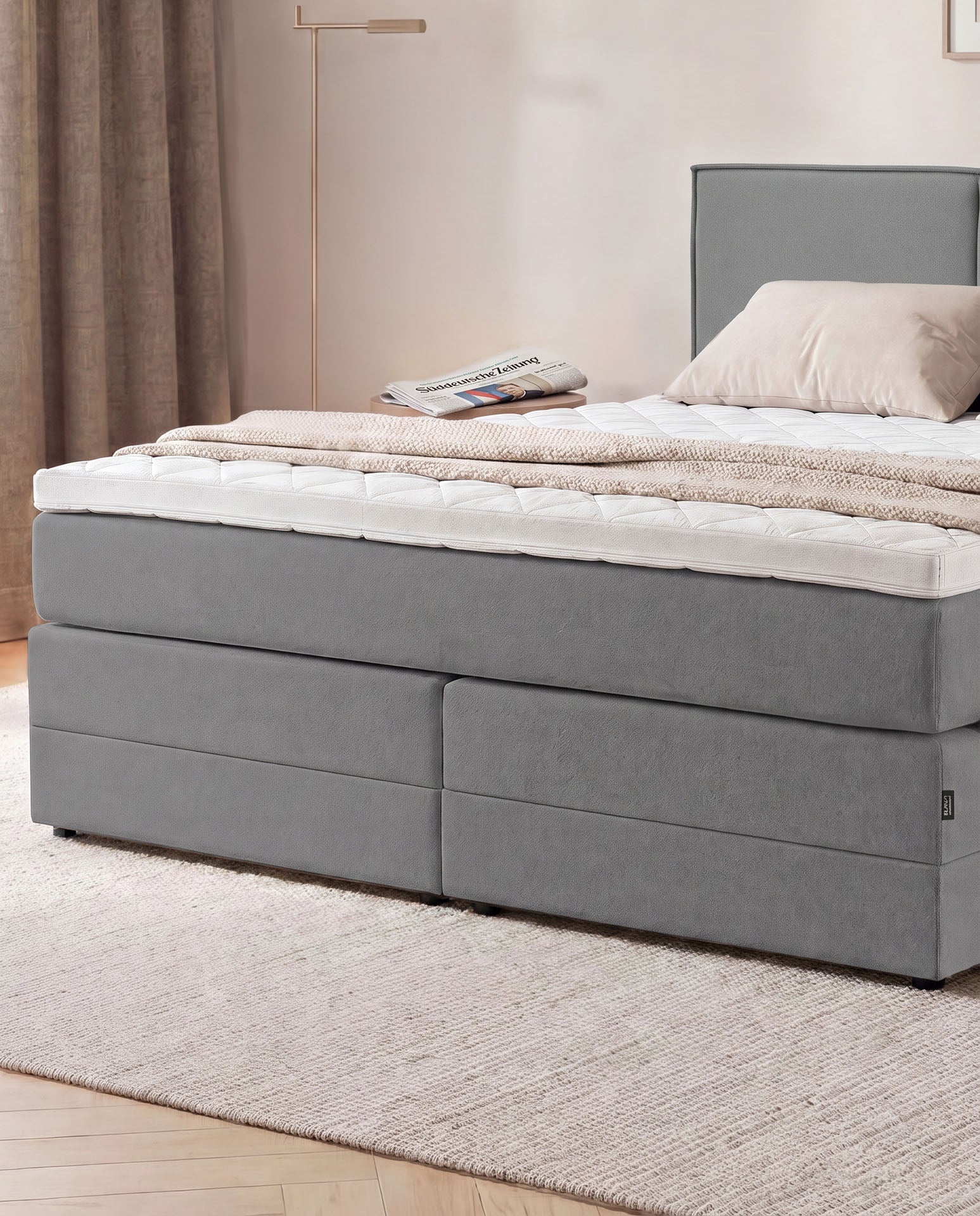 [SKU:3RIVA16ANTBK,3RIVA18ANTBK,3RIVA20ANTBK] Boxspringbett mit Bettkasten 160x200 180x200 200x200 Anthrazit Bett Stauraum Polsterbett Doppelbett Boxspring Bett