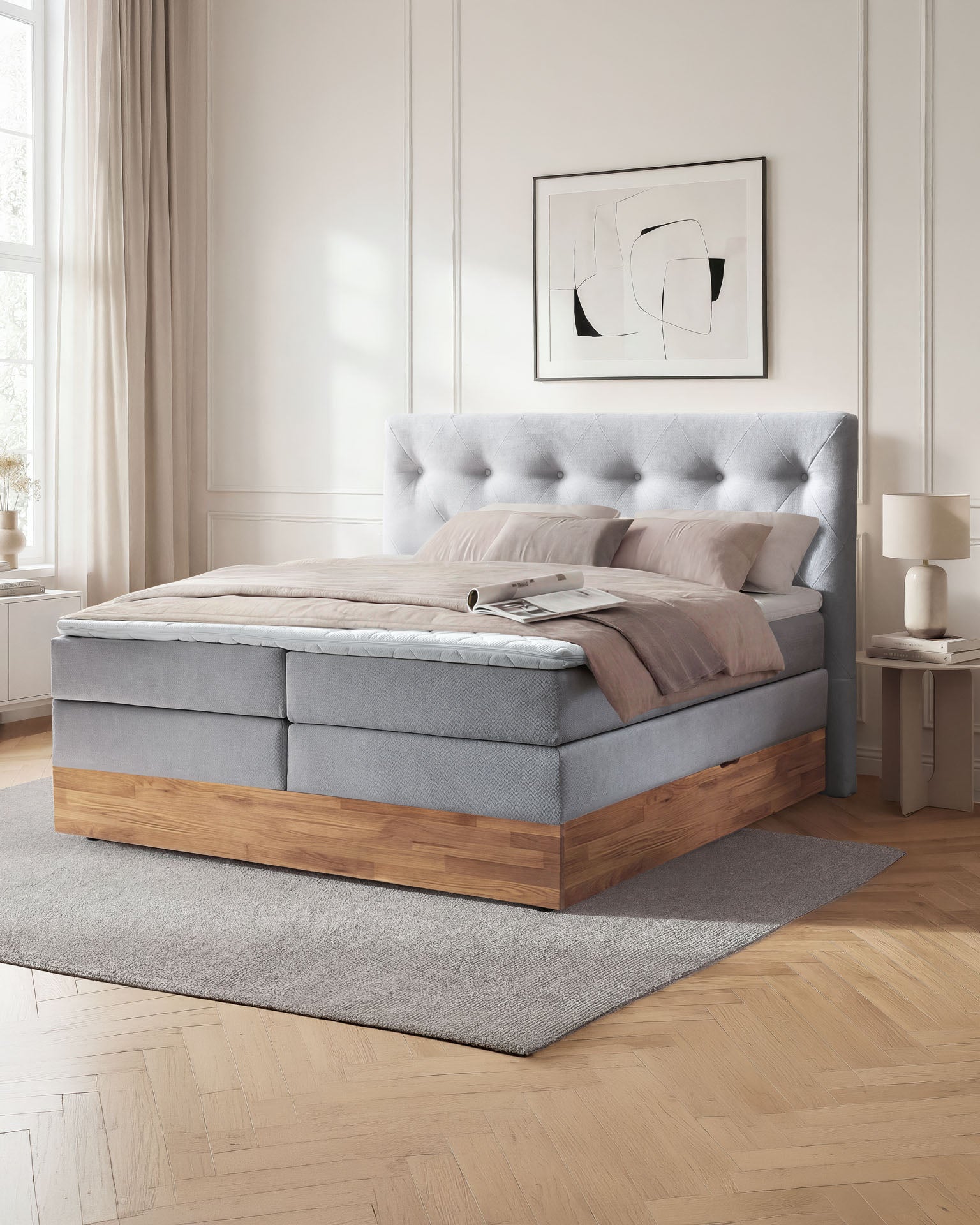 [SKU:ABM-160BTK-HLG,ABM-180BTK-HLG-H2,ABM-200BTK-HLG] Boxspringbett 180x200 160x200 Bett Bettkasten Polsterbett Doppelbett Motorbett Bett elektrisch verstellbar Bett mit Motor