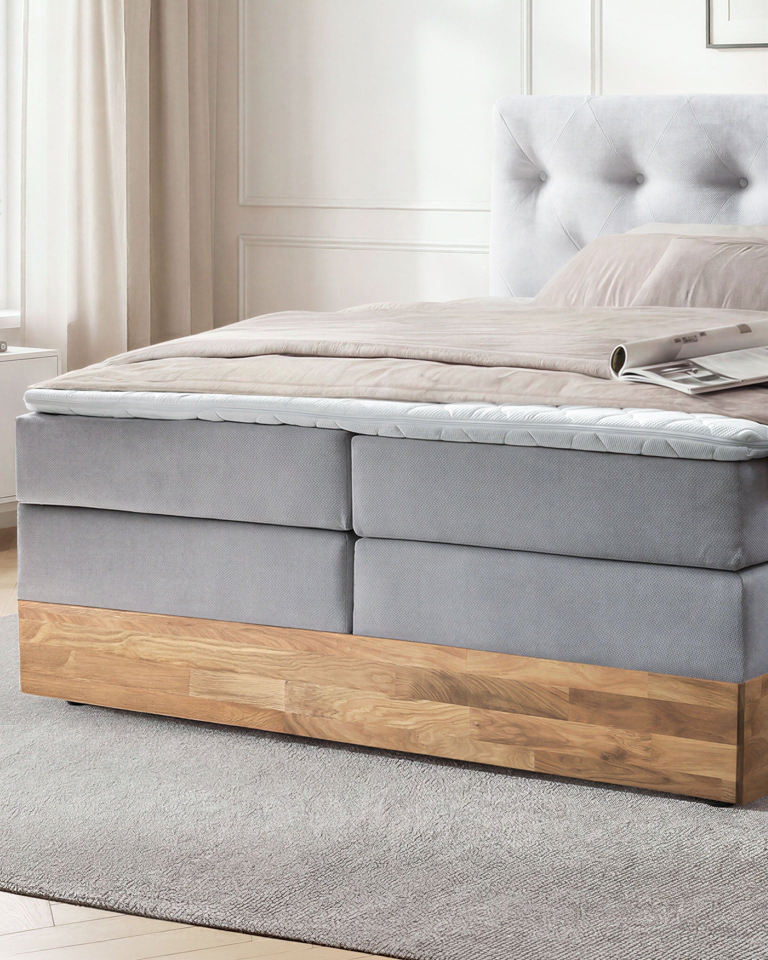 [SKU:ABM-160BTK-HLG,ABM-180BTK-HLG-H2,ABM-200BTK-HLG] Boxspringbett 180x200 160x200 Bett Bettkasten Polsterbett Doppelbett Motorbett Bett elektrisch verstellbar Bett mit Motor