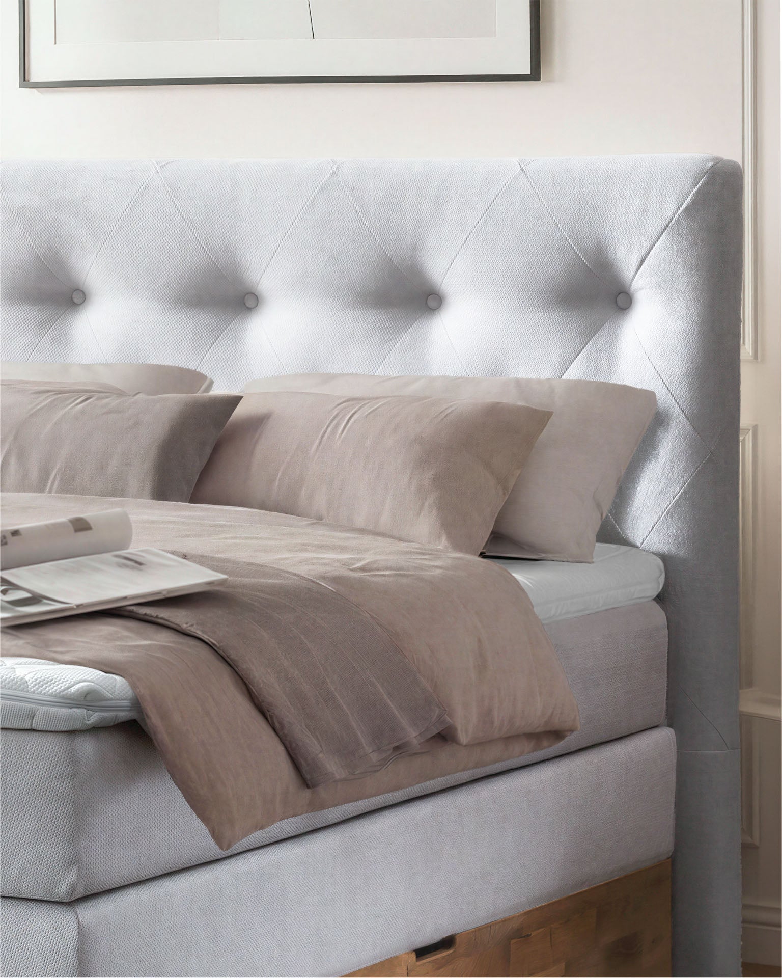 [SKU:ABM-160BTK-WSG,ABM-180BTK-WSG,ABM-200BTK-WSG] Boxspringbett 180x200 160x200 Bett Bettkasten Polsterbett Doppelbett Motorbett Bett elektrisch verstellbar Bett mit Motor