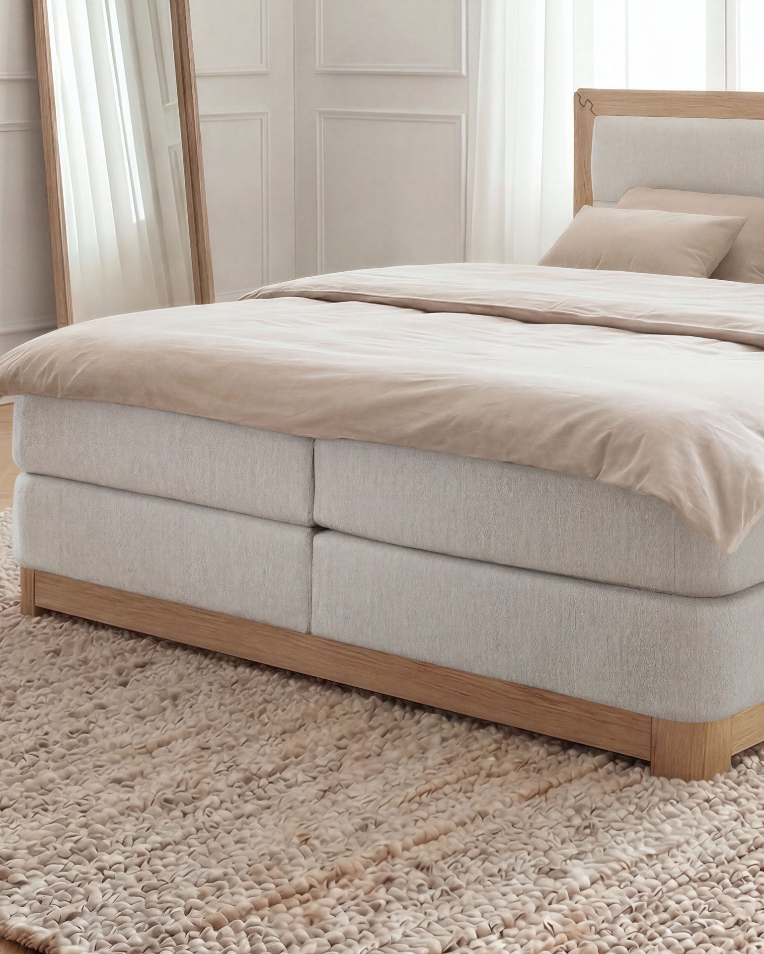 [SKU:VYG-140EC-BEIGE,VYG-160EC-BEIGE,VYG-180EC-BEIGE,VYG-200EC-BEIGE] Boxspringbett 180x200 160x200 Bett Bettkasten Polsterbett Doppelbett