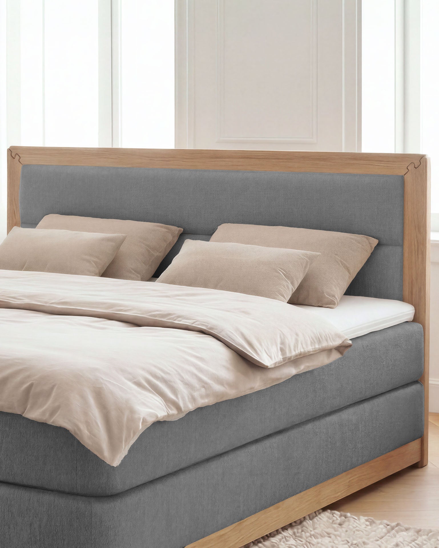 [SKU:VYG-140EC-GR,VYG-160EC-GR,VYG-180EC-GR,VYG-200EC-GR] Boxspringbett 180x200 160x200 Bett Bettkasten Polsterbett Doppelbett