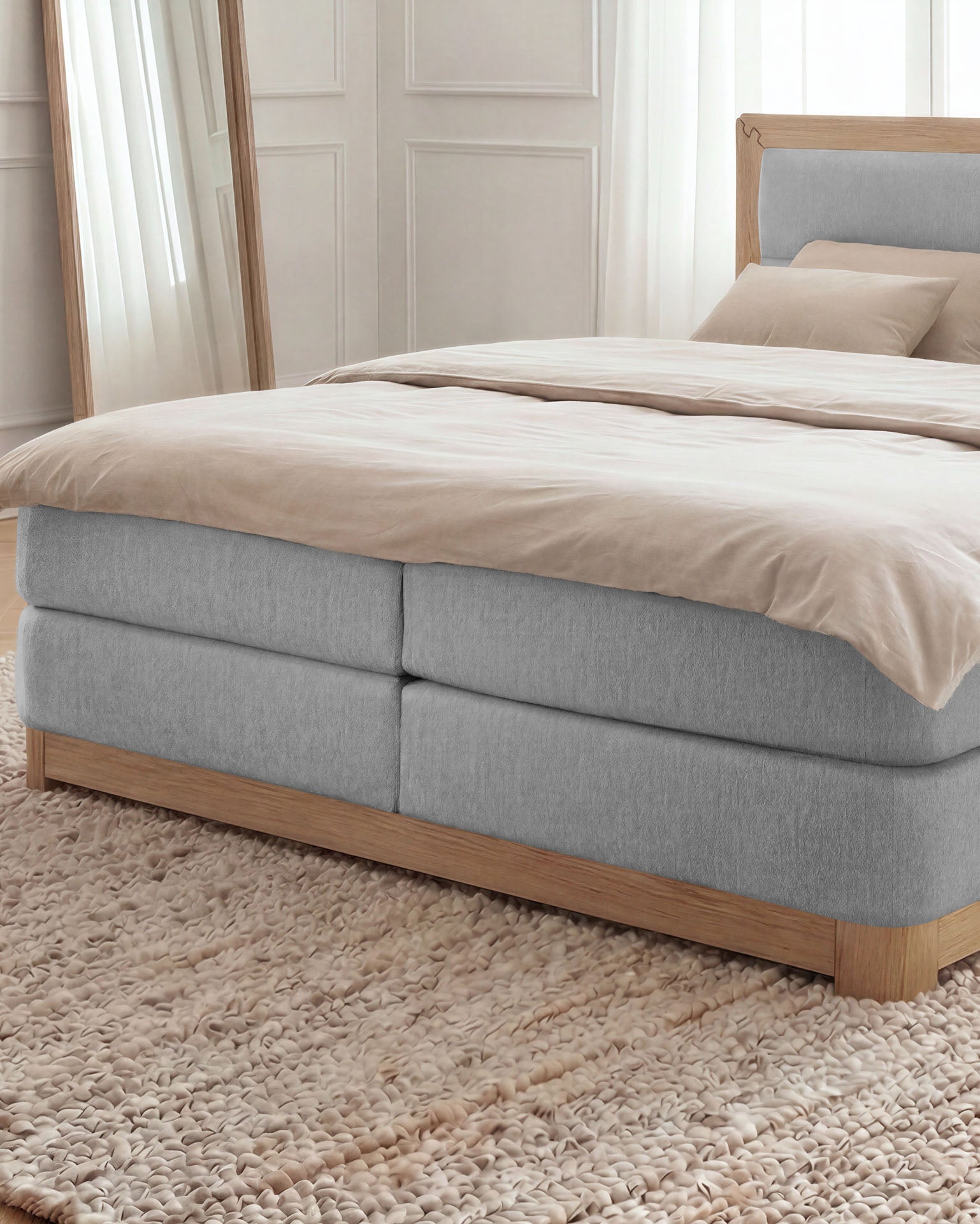 [SKU:VYG-140EC-HLG,VYG-160EC-HLG,VYG-180EC-HLG-H2,VYG-200EC-HLG] Boxspringbett 180x200 160x200 Bett Bettkasten Polsterbett Doppelbett