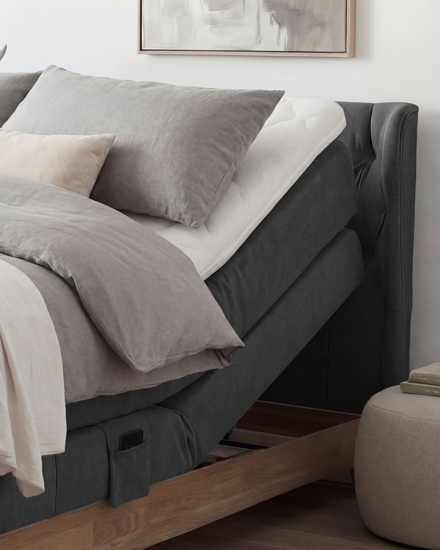 [SKU:EON-100EC-ANT-H2,EON-160EC-ANT-H2,EON-180EC-ANT-H2,EON-200EC-ANT-H2] Boxspringbett 180x200 160x200 Bett Bettkasten Polsterbett Doppelbett Motorbett Bett elektrisch verstellbar Bett mit Motor