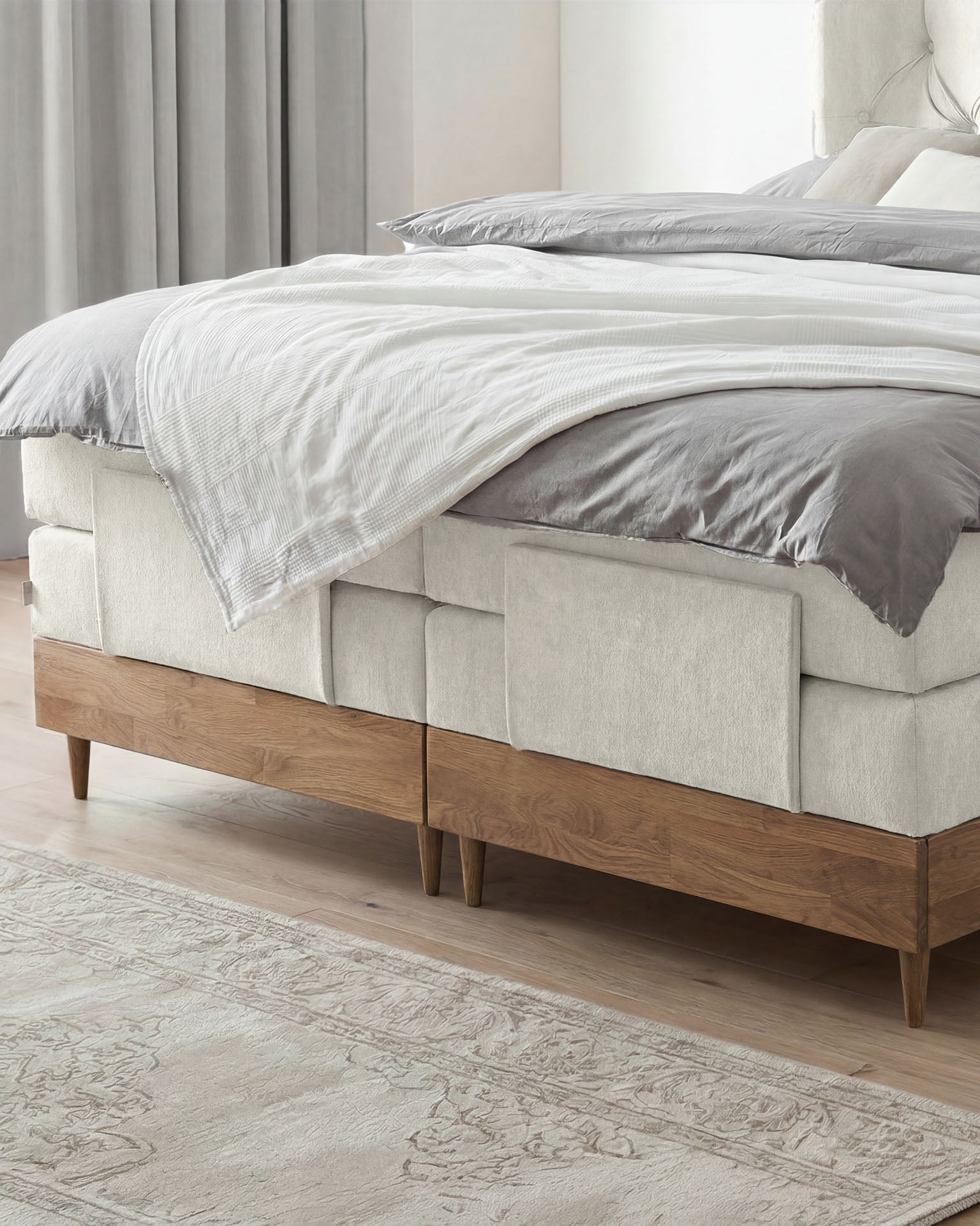 [SKU:EON-100EC-BEI-H2,EON-160EC-BEI-H2,EON-180EC-BEI-H2,EON-200EC-BEI-H2] Boxspringbett 180x200 160x200 Bett Bettkasten Polsterbett Doppelbett Motorbett Bett elektrisch verstellbar Bett mit Motor