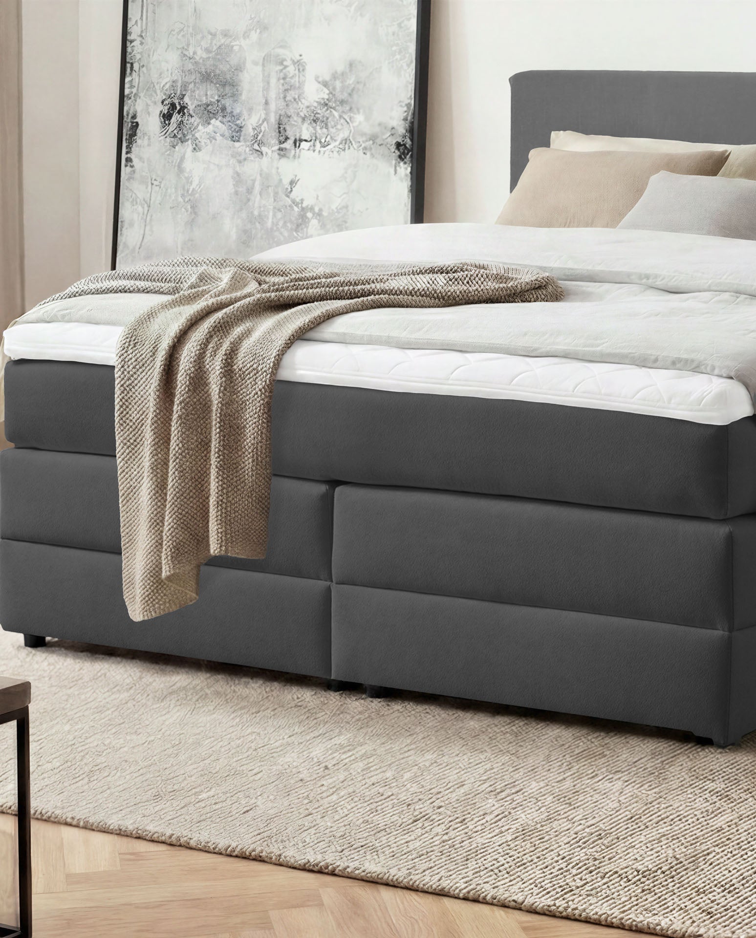 [SKU:LOFT-140-ANT,LOFT-160-ANT,LOFT-180-ANT,LOFT-200-ANT] Boxspringbett 180x200 160x200 Bett Bettkasten Polsterbett Doppelbett Motorbett Bett elektrisch verstellbar Bett mit Motor