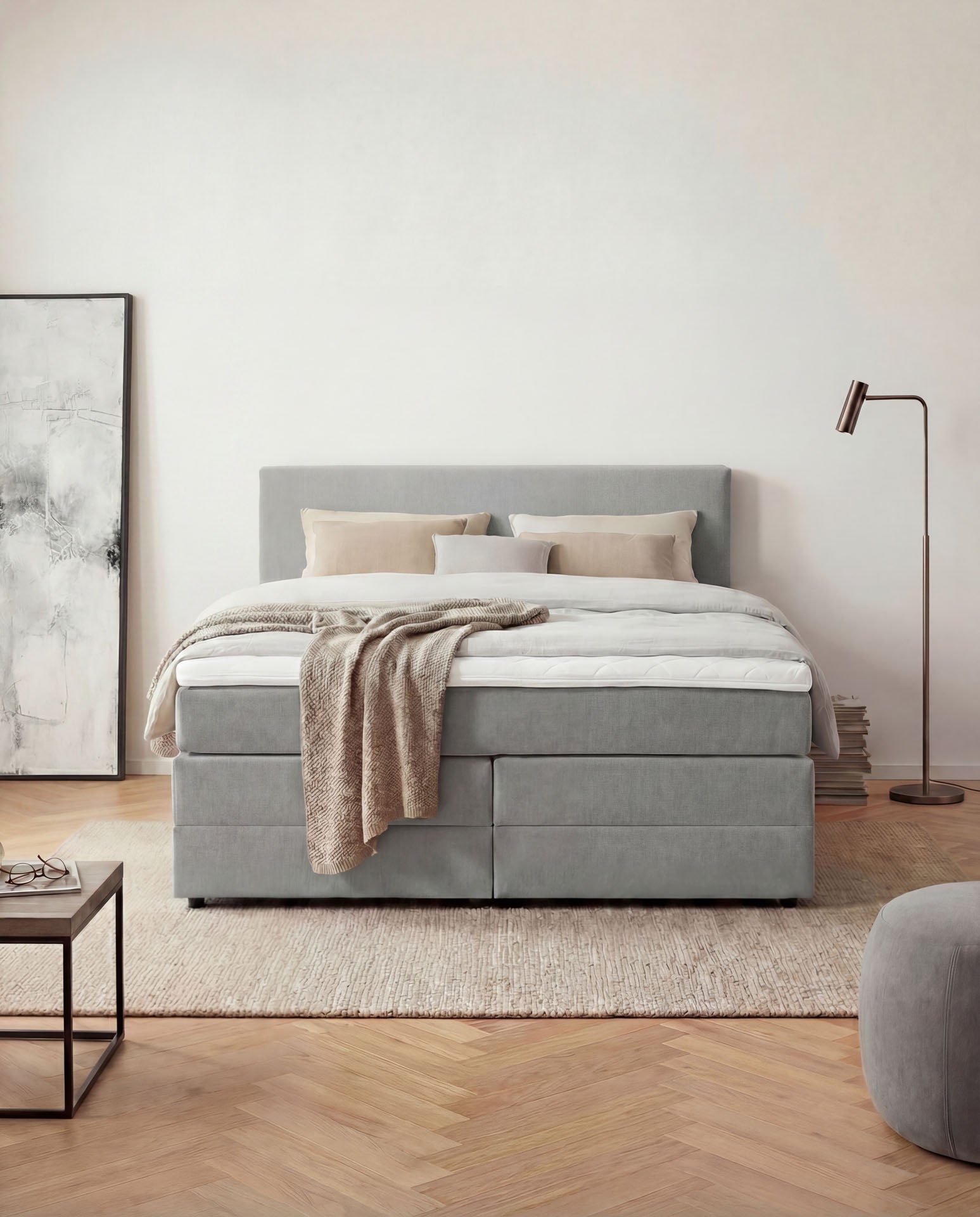 [SKU:LOFT-140-HLG,LOFT-160-HLG,LOFT-180-HLG,LOFT-200-HLG] Boxspringbett 180x200 160x200 Bett Bettkasten Polsterbett Doppelbett Motorbett Bett elektrisch verstellbar Bett mit Motor