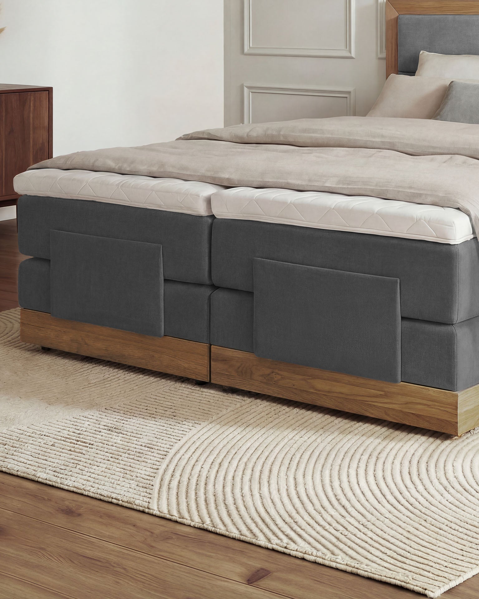 [SKU:MODELA-100-ANT,MODELA-160-ANT,MODELA-180-ANT,MODELA-200-ANT] Boxspringbett 180x200 160x200 Bett Bettkasten Polsterbett Doppelbett Motorbett Bett elektrisch verstellbar Bett mit Motor