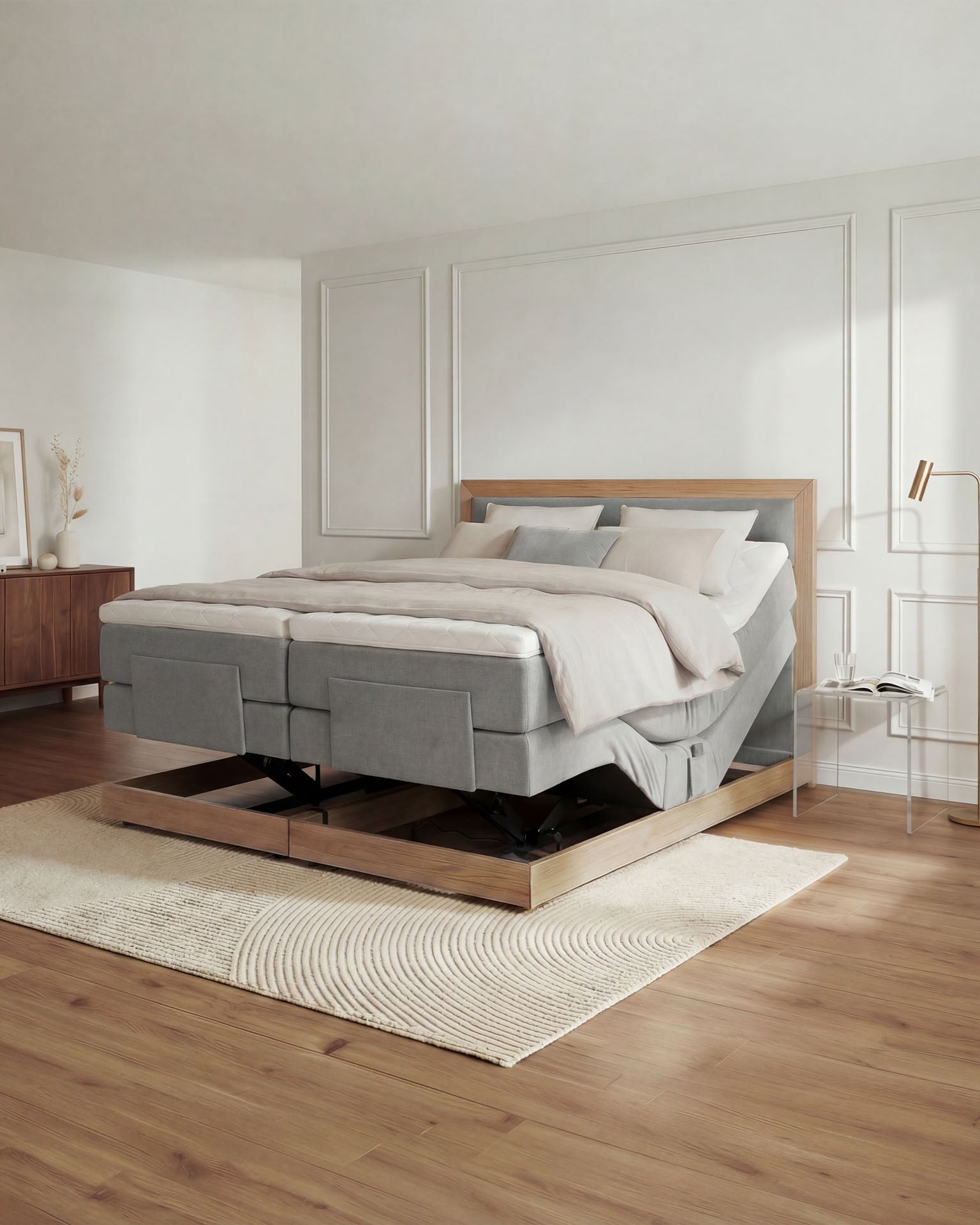[SKU:MODELA-100-HLG,MODELA-160-HLG,MODELA-180-HLG,MODELA-200-HLG] Boxspringbett 180x200 160x200 Bett Bettkasten Polsterbett Doppelbett Motorbett Bett elektrisch verstellbar Bett mit Motor