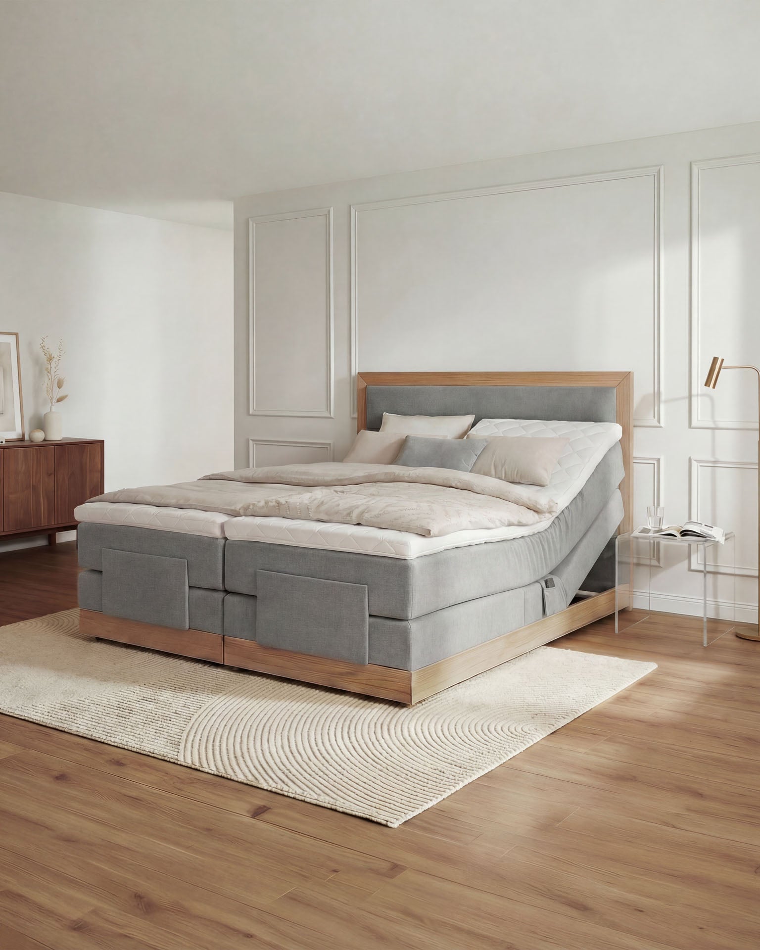[SKU:MODELA-100-HLG,MODELA-160-HLG,MODELA-180-HLG,MODELA-200-HLG] Boxspringbett 180x200 160x200 Bett Bettkasten Polsterbett Doppelbett Motorbett Bett elektrisch verstellbar Bett mit Motor