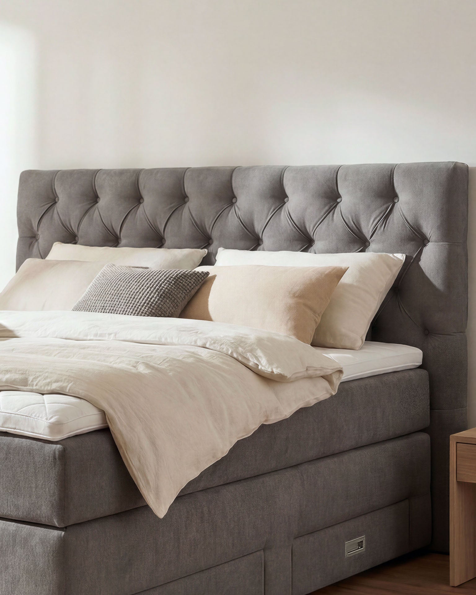 [SKU:LARA-160-HLG,LARA-180-HLG,LARA-200-HLG] Boxspringbett 180x200 160x200 Bett Bettkasten Polsterbett Doppelbett Motorbett Bett elektrisch verstellbar Bett mit Motor