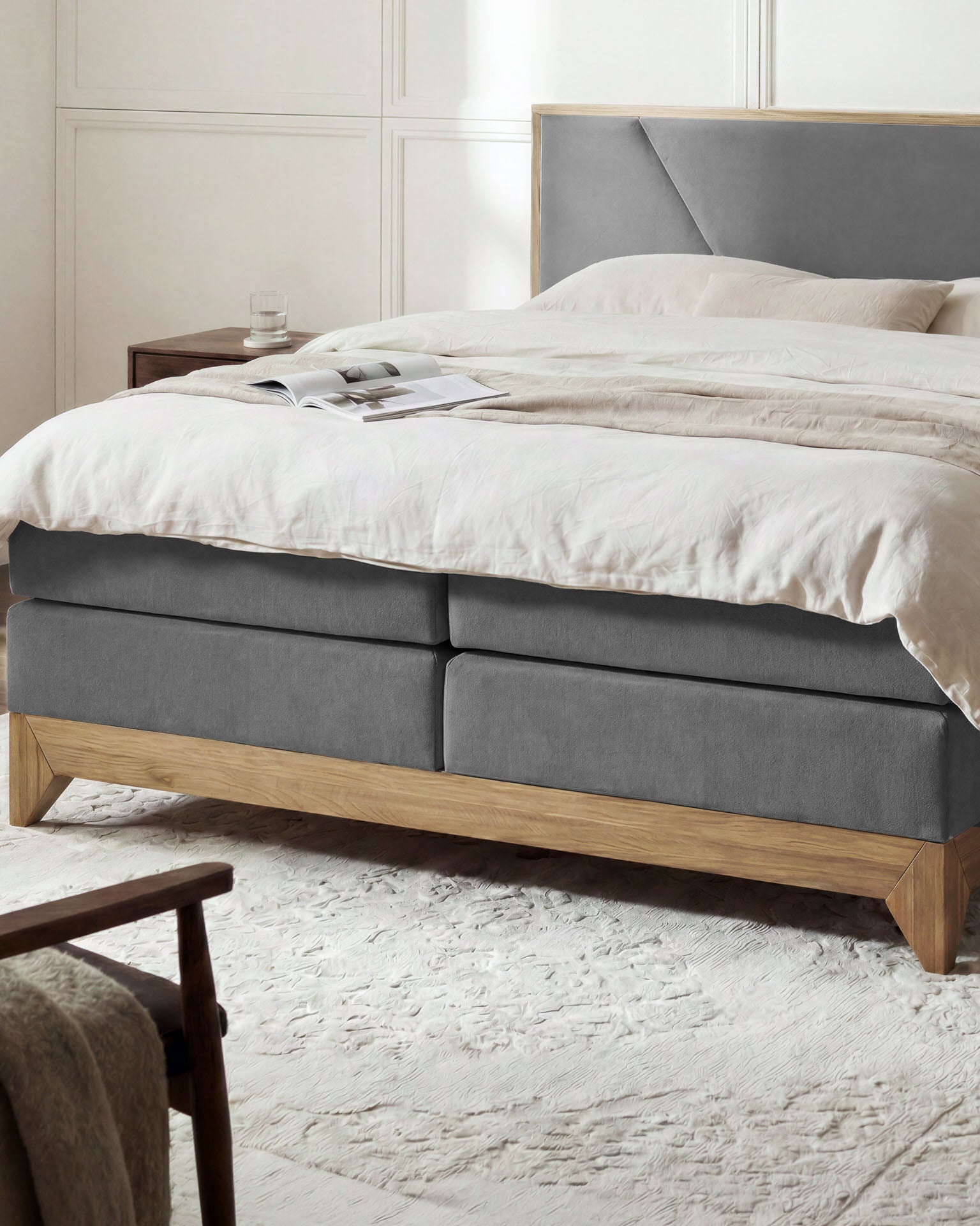 [SKU:RIVIERA-140-ANT,RIVIERA-160-ANT,RIVIERA-180-ANT,RIVIERA-200-ANT] Boxspringbett 180x200 160x200 Bett Bettkasten Polsterbett Doppelbett Motorbett Bett elektrisch verstellbar Bett mit Motor