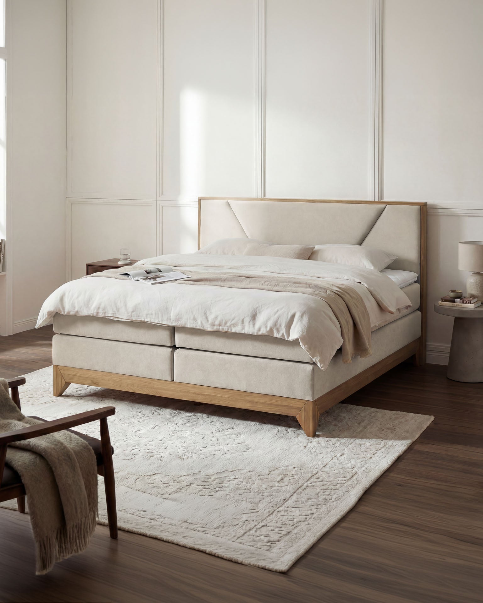 [SKU:RIVIERA-140-BEIGE,RIVIERA-160-BEIGE,RIVIERA-180-BEIGE,RIVIERA-200-BEIGE] Boxspringbett 180x200 160x200 Bett Bettkasten Polsterbett Doppelbett Motorbett Bett elektrisch verstellbar Bett mit Motor