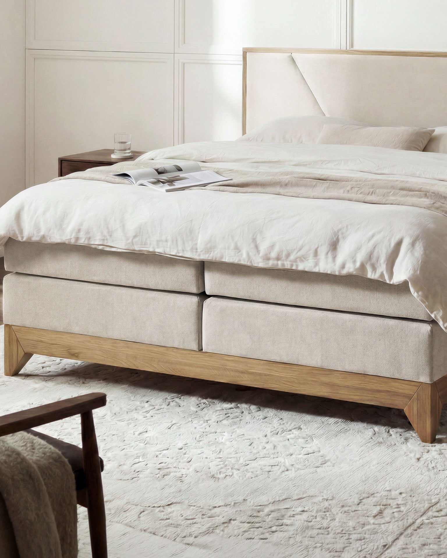 [SKU:RIVIERA-140-BEIGE,RIVIERA-160-BEIGE,RIVIERA-180-BEIGE,RIVIERA-200-BEIGE] Boxspringbett 180x200 160x200 Bett Bettkasten Polsterbett Doppelbett Motorbett Bett elektrisch verstellbar Bett mit Motor